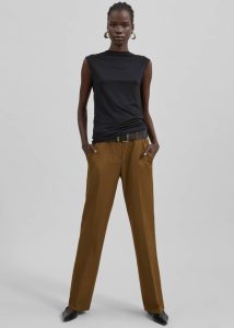The Frankie Shop Tops Women Black Salma Drop Back Blouse - Black - Image 3