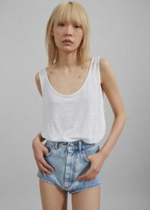 The Frankie Shop Tops Women White Josie Scoop Neck Tank Top - White