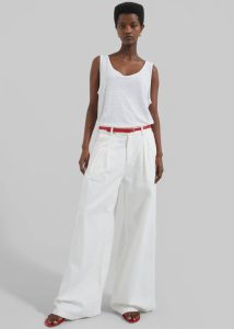 The Frankie Shop Tops Women White Josie Scoop Neck Tank Top - White - Image 5