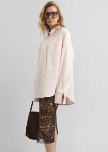 The Frankie Shop Volda Asymmetric Button-Up Shirt - Pink Women Pink Tops - Image 5