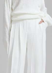 The Frankie Shop White Women Bottoms Dillon Pleated Pants - White - Image 4
