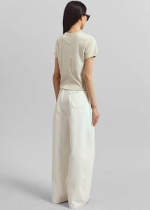 The Frankie Shop White Women Bottoms Remain Cocoon Denim Pants - Ecru - Image 5