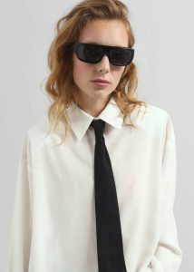 The Frankie Shop White Women Patti Neck Tie Shirt - White Tops - Image 3