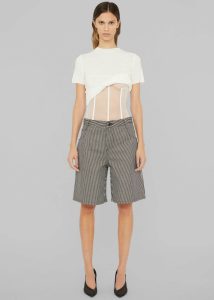 The Frankie Shop White Women Tops Christopher Esber Coiled Jersey Corseted Tee - White - Image 5