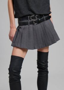 The Frankie Shop Willow Double Buckle Leather Belt - Black Women Black Belts - Image 2