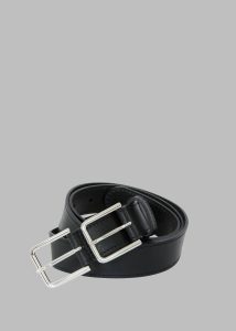 The Frankie Shop Willow Double Buckle Leather Belt - Black Women Black Belts