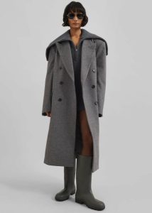 The Frankie Shop Women Birnam Wool Coat - Grey Grey Outerwear - Image 3