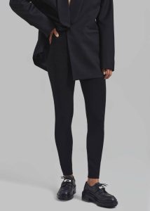 The Frankie Shop Women Black Cara Knit Leggings - Black Bottoms - Image 4