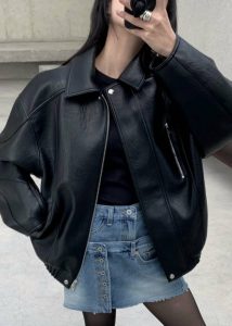 The Frankie Shop Women Black Enora Faux Leather Jacket - Black Outerwear - Image 2