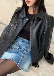 The Frankie Shop Women Black Enora Faux Leather Jacket - Black Outerwear - Image 4