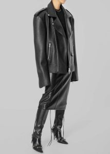 The Frankie Shop Women Black Outerwear Chicago Oversized Biker Jacket - Black - Image 2