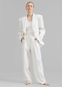 The Frankie Shop Women Bottoms Zia Pintuck Trousers - White White
