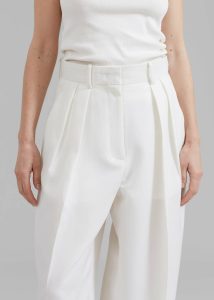 The Frankie Shop Women Bottoms Zia Pintuck Trousers - White White - Image 5