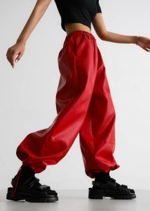 The Frankie Shop Women Briar Faux Leather Balloon Pants - Red Red Bottoms - Image 2