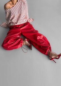 The Frankie Shop Women Briar Faux Leather Balloon Pants - Red Red Bottoms - Image 3