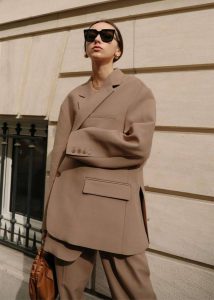 The Frankie Shop Women Brown Bea Blazer - Latte Outerwear - Image 2