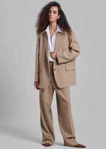 The Frankie Shop Women Brown Bea Blazer - Latte Outerwear