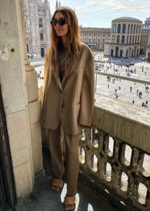 The Frankie Shop Women Brown Bea Blazer - Latte Outerwear - Image 5