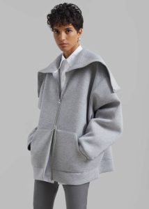 The Frankie Shop Women Denton Oversized Hoodie - Grey Outerwear Grey - Image 4