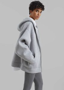 The Frankie Shop Women Denton Oversized Hoodie - Grey Outerwear Grey - Image 5