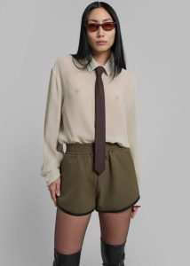 The Frankie Shop Women Green Neri Mini Shorts - Khaki Bottoms