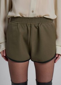 The Frankie Shop Women Green Neri Mini Shorts - Khaki Bottoms - Image 3