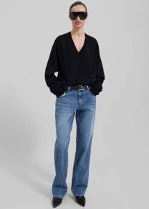 The Frankie Shop Women Montrose Straight Leg Jeans - Blue Wash Bottoms Blue - Image 3