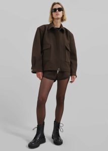 The Frankie Shop Women Neri Mini Shorts - Brown Bottoms Brown - Image 4