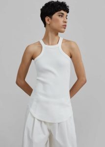 The Frankie Shop Women Omi Halter Tank Top - White Tops White