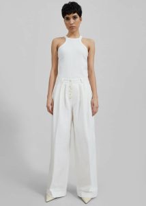 The Frankie Shop Women Omi Halter Tank Top - White Tops White - Image 3