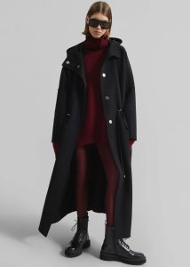 The Frankie Shop Women Outerwear Alida Hooded Long Coat - Black Black - Image 3