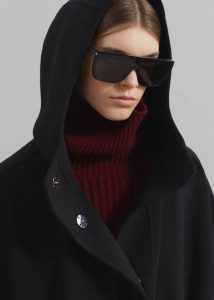The Frankie Shop Women Outerwear Alida Hooded Long Coat - Black Black - Image 5