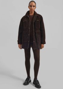 The Frankie Shop Women Outerwear Dulnain Suede Field Jacket - Dark Brown Brown - Image 3