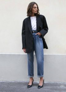 The Frankie Shop Women Outerwear Frankie Oversized Boyfriend Blazer - Black Black - Image 2