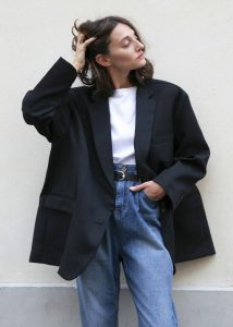 The Frankie Shop Women Outerwear Frankie Oversized Boyfriend Blazer - Black Black - Image 3