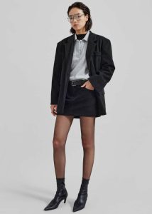 The Frankie Shop Women Peoria Faux Suede Blazer - Black Outerwear Black