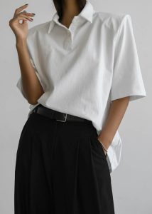 The Frankie Shop Women Rane Padded Shoulder Polo - White White Tops