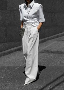 The Frankie Shop Women Rane Padded Shoulder Polo - White White Tops - Image 3