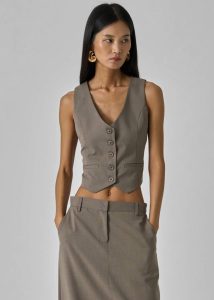 The Frankie Shop Women Seine Vest - Taupe Brown Outerwear