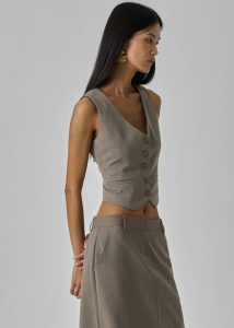 The Frankie Shop Women Seine Vest - Taupe Brown Outerwear - Image 3
