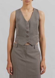 The Frankie Shop Women Seine Vest - Taupe Brown Outerwear - Image 5