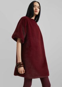 The Frankie Shop Women Stauben Faux Fur Mini Dress - Burgundy Dresses Red - Image 2