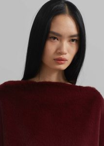 The Frankie Shop Women Stauben Faux Fur Mini Dress - Burgundy Dresses Red - Image 4