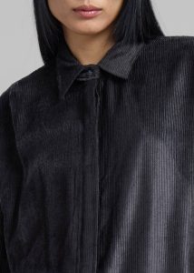 The Frankie Shop Women Tops Serin Corduroy Shirt - Black Black - Image 3