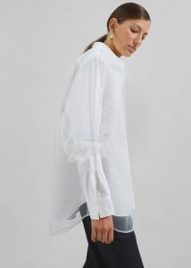 The Frankie Shop Women Tops White Valetta Double Shirt - Optic White - Image 2