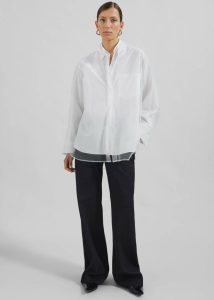 The Frankie Shop Women Tops White Valetta Double Shirt - Optic White