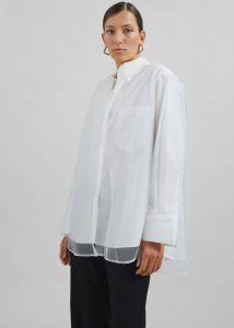 The Frankie Shop Women Tops White Valetta Double Shirt - Optic White - Image 5