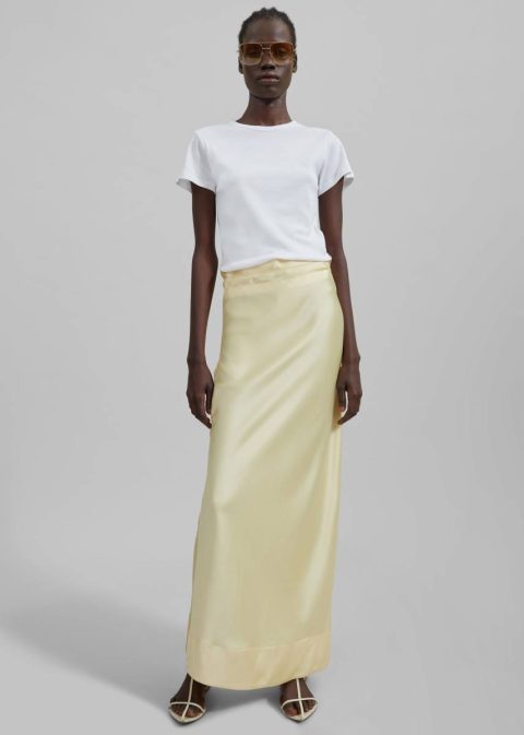 The Frankie Shop Women Yellow Siovhan Satin Skirt - Yellow Bottoms - Image 2