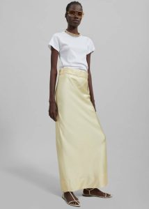 The Frankie Shop Women Yellow Siovhan Satin Skirt - Yellow Bottoms - Image 5