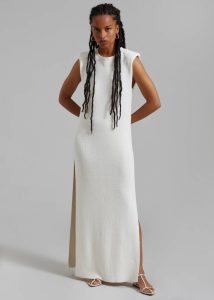 The Frankie Shop Wren Sleeveless Knit Dress - White White Women Dresses - Image 2